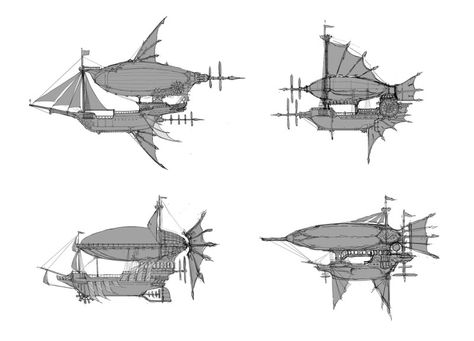 ArtStation - Airship, Wu Hao Steampunk Ship, Airship Art, Flying Ship, Steampunk Airship, Steampunk Artwork, Unlikely Friends, Flying Boat, Have Inspiration, Futuristic Art