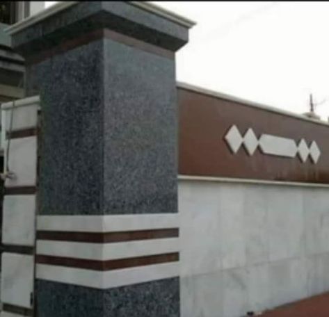 Main Gate Pillar Design Modern, Main Gate Pillar Design Granite, Gate Pillar Design Modern With Granite, Granite Pillar Design, Gate Pillar Design Modern, Main Gate Pillar Design, Gate Pillar Design, House Pillar Design, Gate Modern