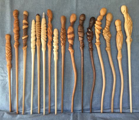 WOODEN MAGIC WAND for Witch/Wizard/Cosplay - Hand Carved Collectible - $50.00 | PicClick Diy Wizard Wand, Wand Carving, Wizard Cosplay, Hand Carved Walking Sticks, Wooden Wand, Wizard Wand, Wooden Display Stand, Diy Wand, Magic Wands