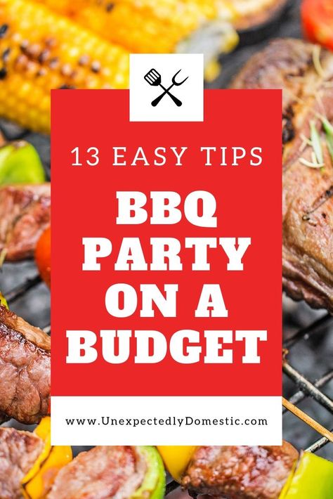 Love these backyard bbq party ideas! Check out how to throw an awesome outdoor barbecue party on a budget. From the decorations, to planning to menu, games, drinks, these easy tips will make your 4th of July summer party super fun! You can have a bbq on a budget with cheap bbq sides, meat dinners, and desserts on your menu. Perfect for a crowd of any size people! #summer2019 #bbqpartyideas #bbqpartyonabudget Backyard Bbq Party Ideas, Bbq Party Menu, Barbecue Party Food, Summer Bbq Menu, Bbq Party Ideas, Backyard Barbecue Party, Cheap Bbq, Easy Bbq Recipes, Bbq Party Food