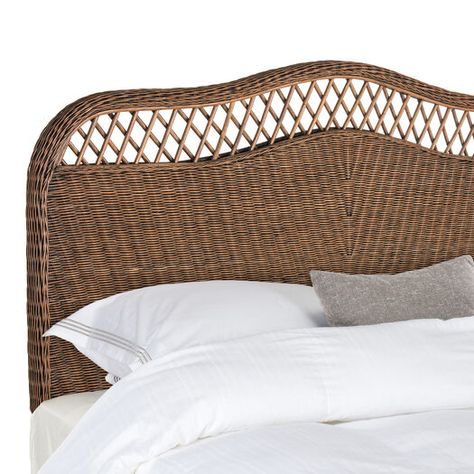 A sweet finish to your sleeping space, the Altona headboard showcases an ornate rattan wicker weave with open diamond details. Available in white and brown finishes and two sizes to suit your unique space, its traditional curved silhouette brings a charming cottage feel to any bedroom. Headboards, Green Headboard, Wicker Headboard, Painted Wicker, Caned Headboard, Update Your Home, Bedroom Headboard, Dreamy Bedrooms, Vintage Wicker