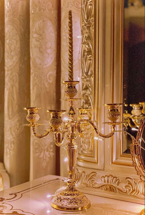 Candlesticks Aesthetic, Candlestick Aesthetic, Royal Decorations, Gold Candle Sticks, Gold Candle, Aesthetic Candles, Candle Aesthetic, Gold Aesthetic, Gold Candles