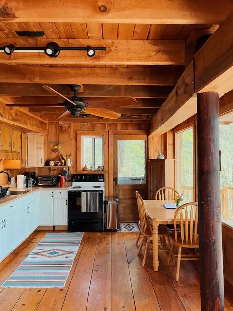 Cabin in the woods near Catamount Ski resort - Cabins for Rent in Hillsdale, New York, United States - Airbnb Upstate Ny Cabin, 70s Cabin Aesthetic, Cabin In Maine, Maine Cabin, Summer Cabin Aesthetic, Mini Cabin Ideas, Big Sur Cabin, Off Grid Kitchen, Tiny Cabins Interiors