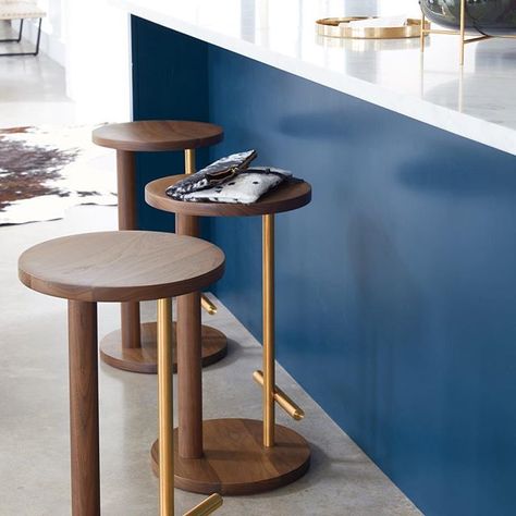 DWR Spot Stool. @hermanmiller @menuworld @skultuna1607 @michaelanastassiades @gamfratesi @studiotheresarand Remodel Furniture Diy, Home Bar Counter, Michael Anastassiades, New Countertops, Counter Design, Dining Stools, Furniture Market, Stool Design, Design Del Prodotto