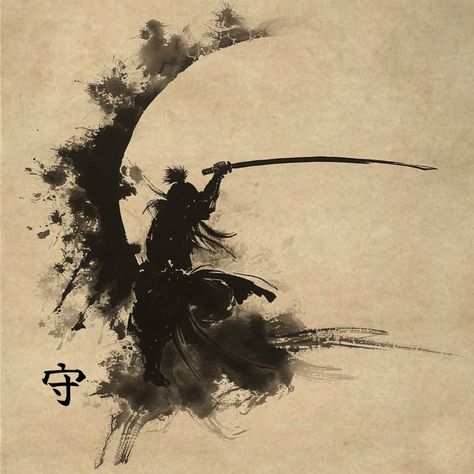 Feudal Japan Aesthetic, Samurai Icon, Onna Bugeisha, Samurai Quotes, Samurai Drawing, Japanese Art Samurai, Japanese Ink Painting, Chinese Dragon Tattoos, Samurai Tattoo Design