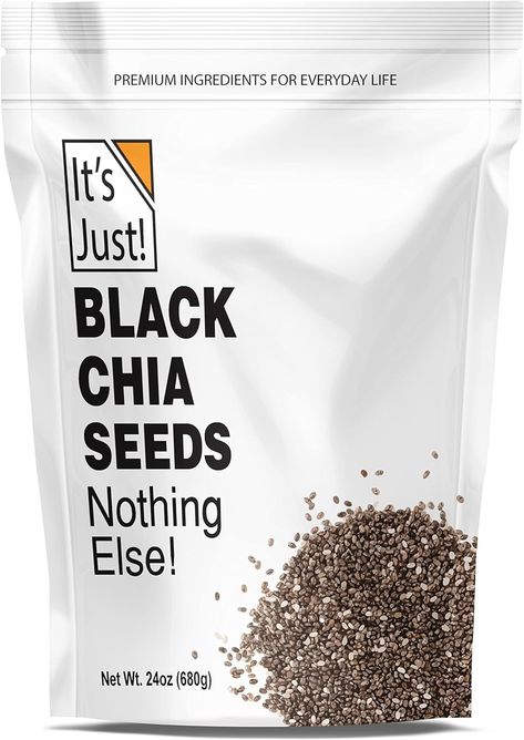 Amazon.com: It's Just! - Black Chia Seeds, (1.5lbs) Plant Based Omega-3, Non-GMO, Keto Friendly, Source of Fiber, 24oz : Grocery & Gourmet Food Black Chia Seeds, Source Of Fiber, Sources Of Fiber, Premium Ingredients, Gourmet Food, Chia Seeds, Non Gmo, Omega 3, Gourmet Recipes