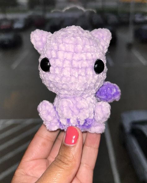 day 22 of AmiguruMay! a MewTwo in the rain 💜 pattern by @stitch_and_sprout_markets • • • • • • • • • #amigurumi#amigurumay#plushie#plushies#crochet#crochetaddict#handmade#yarn#yarnaddict#yarnlove#smallbusiness#smallbusinessowner#soft#toys#textile#textileart#art#artist#pokemon#game#gamer#gaming#mewtwo#pokémon Plushies Crochet, Rain Pattern, Sprouts Market, Pokemon Game, Handmade Yarn, Pokemon Games, Soft Toys, In The Rain, Soft Toy