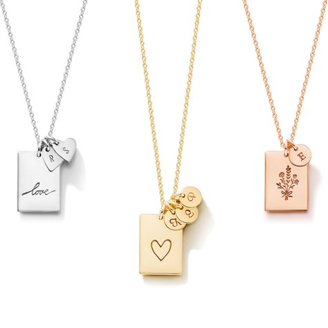 PRICES MAY VARY. TO CUSTOMIZE: Click on the yellow 'Customize Now' button on the right. All necklaces are hand stamped with initials per your requested letters. SIZE: 14K Rose Gold Filled 13x18mm Square + 6mm disk or heart. All the metals we use are lead free, nickel free and hypoallergenic. Safe for sensitive skin. Made in America. All raw materials sourced from USA. All handmade in the USA Custom Mom Gifts, Mom Necklace Kids Names, Personalized Engraved Jewelry, Mother Necklace Personalized, Silver Gold Necklace, Square Pendant Necklace, Grandmother Jewelry, Gold Initial Necklace, Initial Necklaces