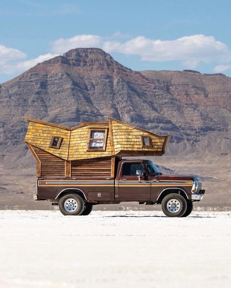 Exterior, Shingles Roof Material, Tiny Home Building Type, Camper Building Type, Cabin Building Type, and Wood Siding Material The truck cabin. Jacob Witzling, Tiny Architecture, Truck Cabin, Truck House, Sara Underwood, Truck Bed Camper, Off Grid Cabin, Home Bar Designs, Camper Ideas