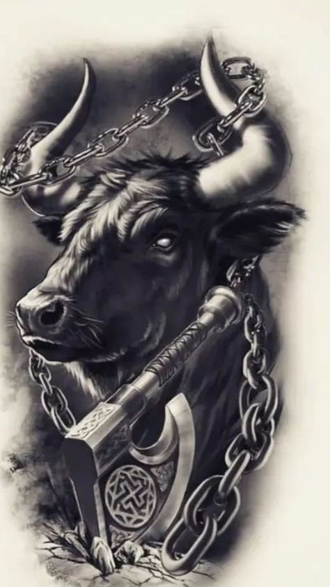 Ox Tattoo, Taurus Bull Tattoos, Bull Skull Tattoos, Taurus Art, Taurus Bull, Bull Tattoos, Bull Art, Taurus Tattoos, Aries Tattoo