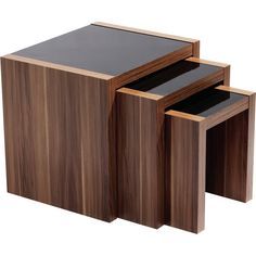 Featuring high-gloss detailing, this sleek walnut-finished nest of tables is wonderful for adding extra surface space to your home. Centre Table Living Room, Cube Side Table, Nest Of Tables, Walnut Side Tables, Side Table With Storage, Sofa Side Table, Walnut Veneer, Coffee Table Design, Nesting Tables