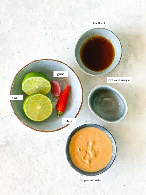 Salad Dressing Recipes Asian, Peanut Soy Dressing, Satay Dressing, Peanut Butter Salad Dressing, Spicy Salad Dressing, Asian Style Salad, Peanut Salad Dressing, Peanut Dressing Recipe, Peanut Ginger Dressing