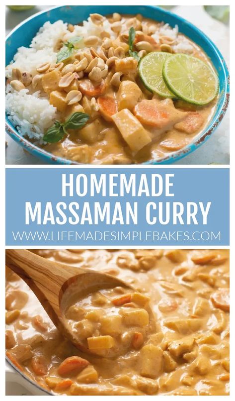 Massaman Curry Paste, Chicken Carrots, Life Made Simple, Homemade Curry, Massaman Curry, Coconut Milk Curry, Carrots And Potatoes, Ultimate Comfort Food, Creamy Peanut Butter