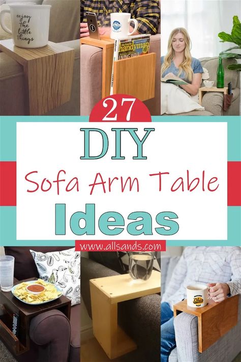 Couch Armrest Table Diy, Table For Couch Arm, Diy Sofa Arm Table, Sofa Arm Table Diy, Couch Arm Table Diy, Diy Couch Table, Couch Tray, Couch Arm Table, Sofa Arm Table