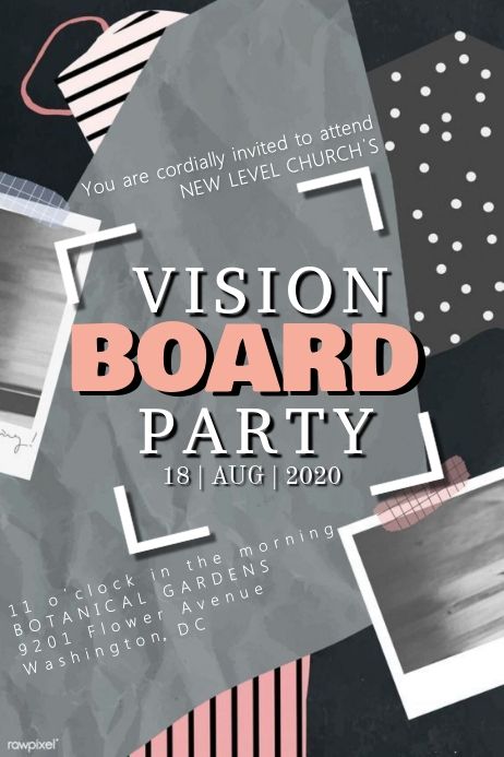 Vision Board Invitations, Vision Board Flyer, Vision Board Party Invitations, Resident Assistant Door Decs, Board Party, Vision Board Party, Promote Small Business, Resident Assistant, Door Decs