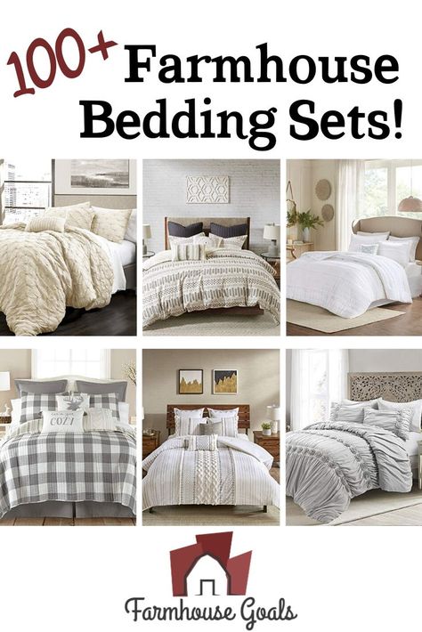 Top-Rated Farmhouse Bedding Sets! Discover the best farm home bedding and rustic bedding for sale. We love farmhouse style comforters, quilts, duvet covers, sheets, pillowcases, and more. Farmhouse Sheets, Country Bedding Sets, Modern Farmhouse Bedding, Taupe Bedding, Farmhouse Bedding Sets, Rustic Bedding Sets, Farmhouse Style Bedding, Boys Crib Bedding Sets, Girl Crib Bedding Sets