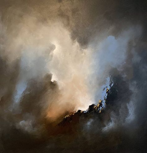 Moody Abstract Painting, Light And Dark Art, Dark Acrylic Painting, Dark Abstract Painting, Dark Abstract Art, Clouds Light, Sky Dark, Abstract Oil Painting On Canvas, Abstract Realism