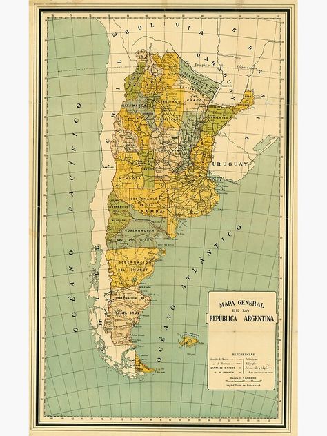 "Vintage Map of Argentina (1910)" Photographic Print for Sale by BravuraMedia | Redbubble Argentina Map, Photo Vintage, Historical Maps, Vintage Map, Buy Vintage, Top Artists, Science Poster, Photographic Print, Stranger Things Fanart