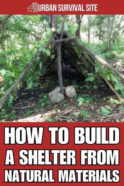 he primary reason most people build a shelter from natural materials is because they have to. A sudden shift in the weather on a long hike, getting lost after wandering off-trail, or the common nemesis of darkness falling long before you find your way back to camp. In most instances, an improvised natural shelter is made in the wilderness. In this post, I'll describe a few different types of survival shelters built from natural materials and which ones is best for which situations. Natural Shelter, Energy Saving House, Survival Preparedness, Survival Skills Emergency Preparedness, Find Your Way Back, Shtf Preparedness, Survival Shelter, Urban Survival, Emergency Supplies