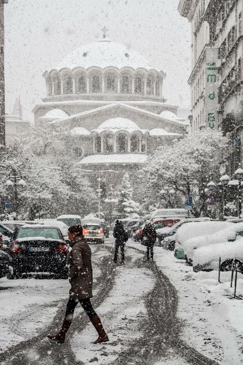 Saborna st., Sofia, Bulgaria Sofia Bulgaria Aesthetic, Bulgaria Aesthetic, Sofia Bulgaria, Winter Aesthetic, Black Sea, Study Abroad, Travel Bucket List, Cute Icons, Painting Inspiration