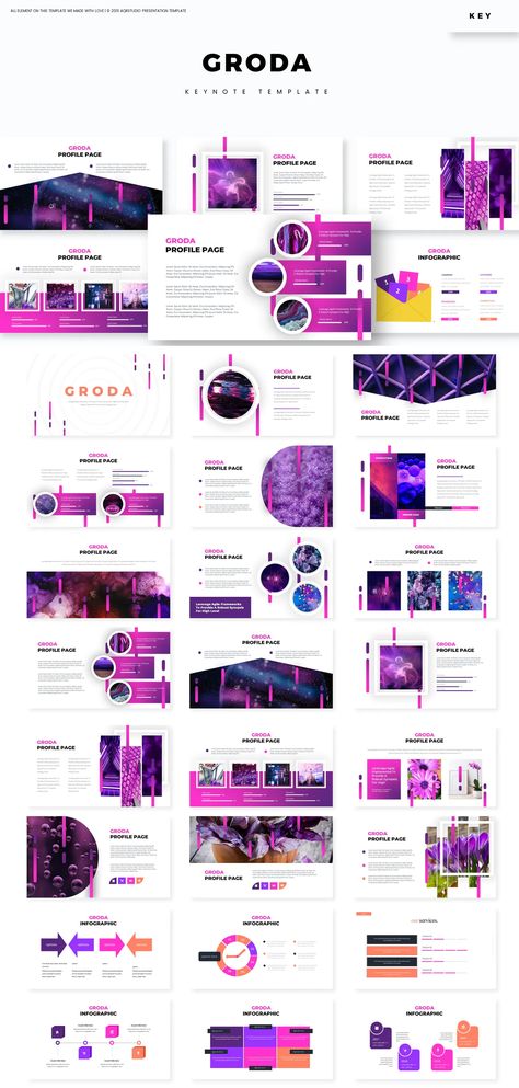 Purple Keynote Presentation Template - 150+ Total Slides, on 5 Premade colors - 30 Slides for each Template Purple Presentation Design, Purple Presentation, Ppt Ideas, Presentation Ideas, Powerpoint Presentation Design, Booklet Design, Ppt Design, Presentation Design Template, Power Point Template