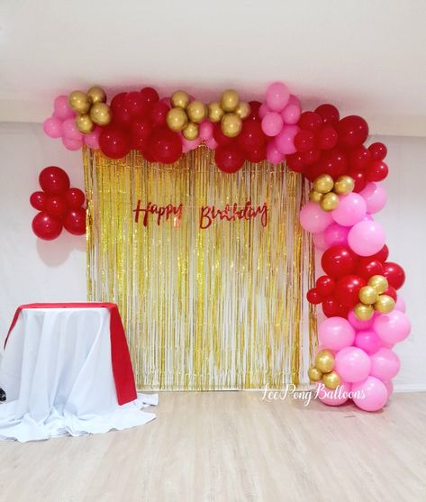 Red and Pink Balloon Garland Pink Balloon Garland, Balloon Arrangements, Red Balloon, Pink Balloons, Balloon Garland, Birthday Decorations, Birthday Parties, Party Ideas, Balloons