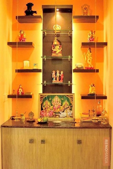 Temple Room, Pooja Door Design, Wall Painting Ideas, Mandir Design, Temple Design For Home, Pooja Room Door Design, Pooja Room Design, Room Door Design, Puja Room