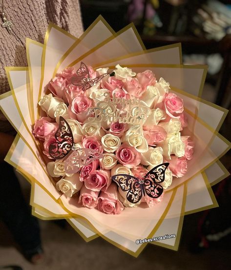 50ct Rose Bouquet🌹🩷 Birthday bouquet🤍✨ 50 Roses Bouquet, Rose Bouquet Birthday, Birthday Bouquets, Bouquet Birthday, Birthday Bouquet, Roses Bouquet, Rose Bouquet, Silk Flowers, Flowers Bouquet