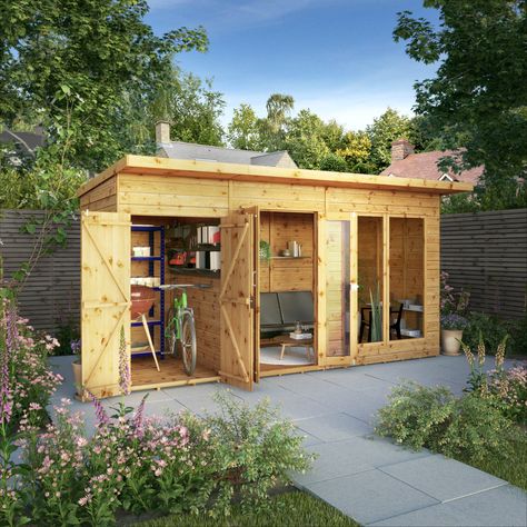 Buy 14 x 6 Maine Summerhouse with Side Shed at Waltons Garden Buildings. UK made sheds, cabins and more. Free, fast delivery to most of UK.