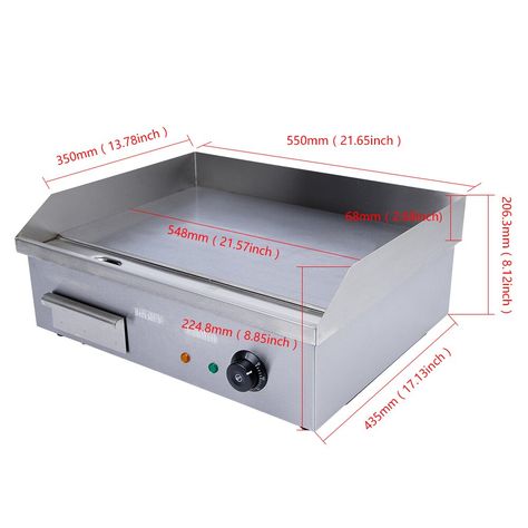 OUKANING 22.1'' W x 24.8'' D Portable Single Burner Flat Top Electric Grill & Reviews | Wayfair Flat Top Grill, Electric Griddle, Griddle Grill, Single Burner, Electric Grill, Hot Plate, Top Restaurants, Circuit Breaker, Flats Top