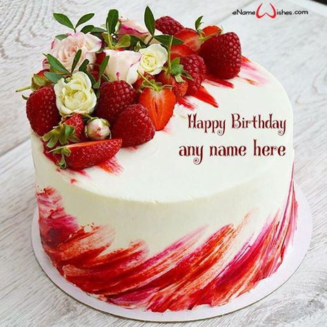 Birthday Greetings Images with Name - eNameWishes Beautiful Birthday Cake, Birthday Cake Decor, Birthday Cake Images, Desserts Cake, Birthday Cakes For Women, Birthday Cakes For Men, Beautiful Birthday Cakes, Cakes For Women, Cooking Black Beans