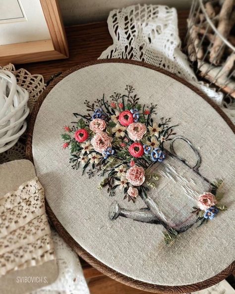 Embroidery.Вышивка.Handmade | @idea_time1 | Instagram Embroidery Inspiration Hand Stitching, Embroidery Projects Ideas, Window Embroidery, Background Embroidery, Embroidered Stitches, Embroidery By Hand, Hand Embroidery Ideas, Needlework Ideas, Embroidery Decor