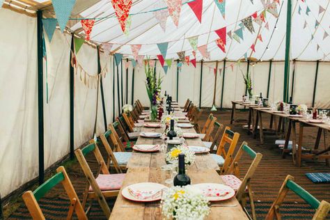 Homemade Bunting, Gothic Weddings, English Country Weddings, Rustic Farm Wedding, Pink Floral Wedding, Vintage Marquee, Wedding Whimsical, English Village, Camp Wedding