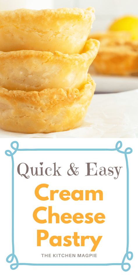 Cream Cheese Pie Crust, Cream Cheese Puffs, Tart Crust Recipe, Cream Cheese Puff Pastry, Pastry Dough Recipe, Cream Cheese Pastry, Almond Meal Cookies, Tart Dough, Cream Cheese Pie