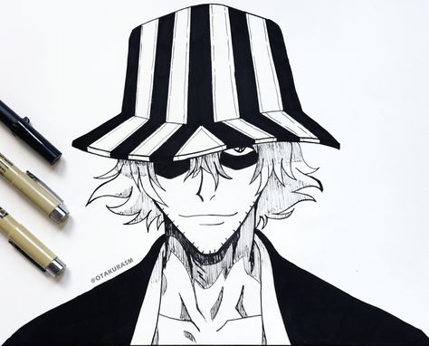 Rapid Drawing Ideas Easy, Anime Sketch Bleach, Urahara Kisuke Sketch, Bleach Kisuke Urahara Bankai, Urahara Kisuke Drawing, Bleach Anime Drawing, Bleach Drawing Sketch, Bleach Anime Art Drawing, Bleach Sketch