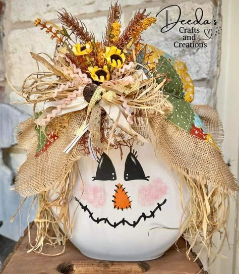 Pink, Halloween, Autumn Crafts, Pink Scarecrow, Scarecrow Face, Tide Pods, Scarecrow, Fall Crafts