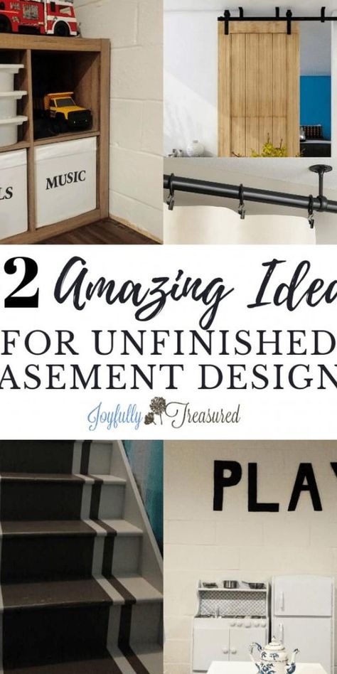 #homedecor #basementguide #basementrenovation #basementideas Unfinished Basement Design, Unfinished Basement Rec Room, Basement Remodel Diy Inexpensive, How To Make A Unfinished Basement Look Nice, Cheap Diy Basement Makeover, Turning A Basement Into A Bedroom, Wallpaper For Cinderblock, Organizing Basement Unfinished, Unfinished Basement Hangout Ideas