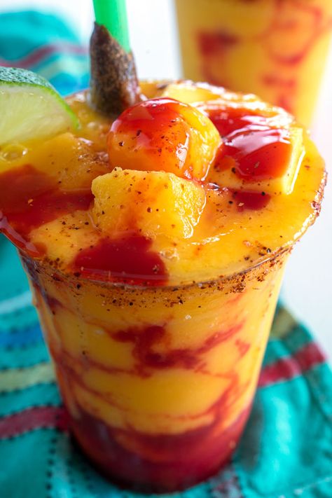 Chamangos Recipe, Easy Mangonada Recipe, Mangonada Recipe How To Make, Mangonada Smoothie, How To Make A Mangonada, Mexican Mangonada, How To Make Mangonada, Mangonadas Margaritas, Mango Tajin Drink