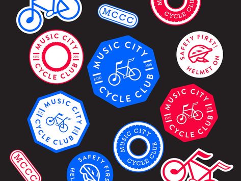 Music City Cycle Club Branding by Michael Dove on Dribbble Cycling Club Logo Design, Cycling Club Logo, Bicycle Branding, Cycling Stickers, Bike Graphic Design, Stickers Bike, Dove Brand, Olympic Logo, Club Branding