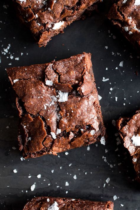 Olive Oil Brownies With Sea Salt Cakey Brownies, Olive Oil Brownies, Oil Brownies, Chocolate Olive Oil Cake, Sea Salt Recipes, Cookie Dough Cake, No Salt Recipes, Nyt Cooking, Brownie Recipe