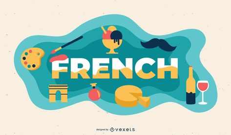 French subject illustration #AD , #AFFILIATE, #Sponsored, #illustration, #subject, #French Ginger Snaps Movie, Cool Illustration, Mo Design, French Teacher, School Related, Electronic Media, Educational Projects, Ginger Snaps, Layout Template