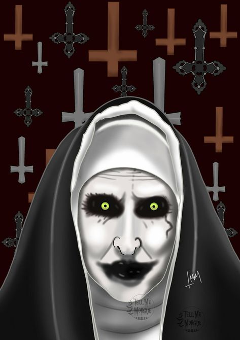 Demon Nun, Conjuring 2, Nun Doll, Lorraine Warren, Halloween Board, The Nun, Stickers Halloween, Acrylic Painting Tips, Michael Myers Halloween