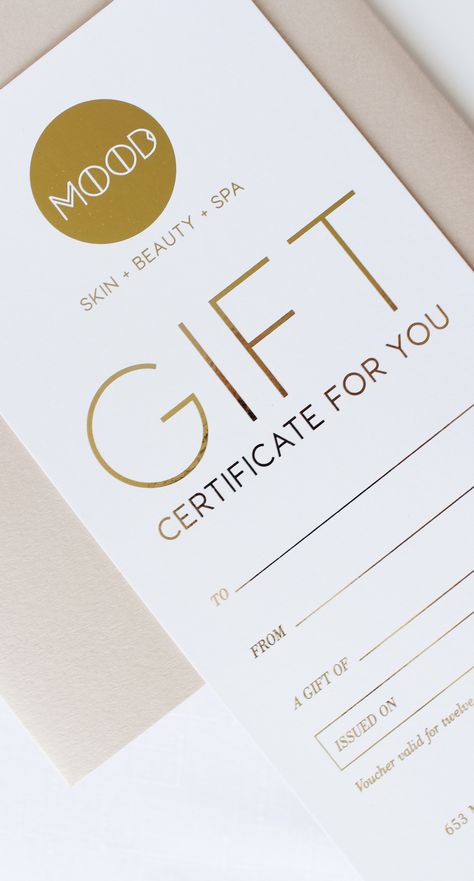 Gift Vouchers Design, Beauty Salon Gift Voucher Ideas, Gift Card Beauty Salon, Gift Voucher Design Ideas, Salon Christmas Gifts, Spa Gift Certificate, Salon Gift Card, Gift Voucher Design, Spa Gift Card