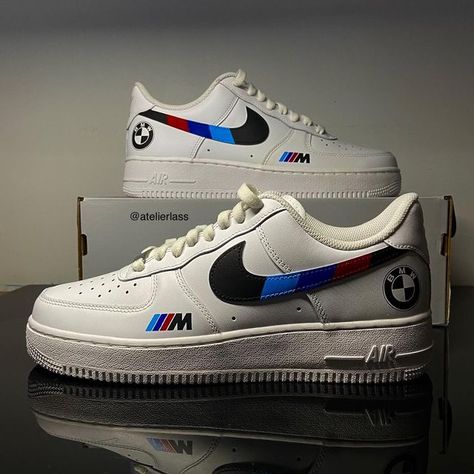 Atelier Lass on Instagram: "Une petite custom #bmwm 🫶🏻 #nike #custom #af1 #carstagram" Bmw Shoes, Mens Fashion Nike, Nike Custom, Serie Bmw, Custom Af1, Nike Shoes Air Force, All Nike Shoes, Personalized Shoes, Sneaker Art