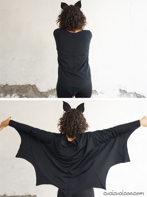 Bat Wing Cape Diy, Bat Wings Sewing Pattern, Bat Wing Pattern, Diy Bat Wings, Diy Bat Costume, Bat Sewing, Bat Wings Costume, Wing Scarf, Themed Halloween Costumes