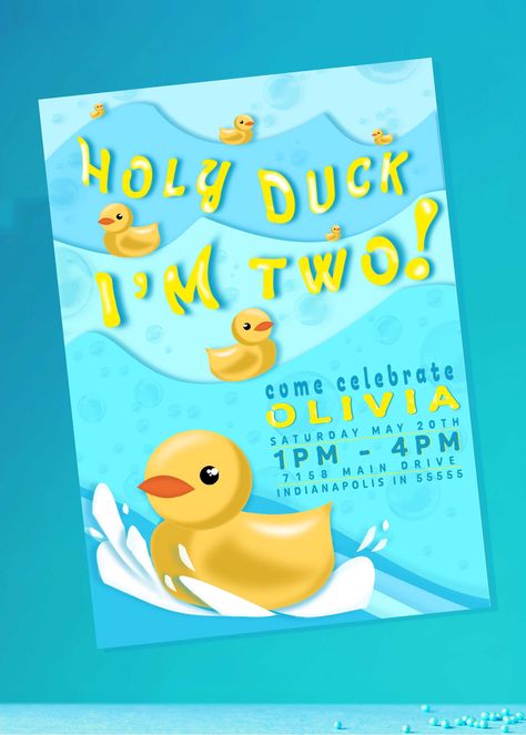 2nd Birthday Party Ducks, Duck Theme Party Ideas, Rubber Ducky 2nd Birthday Party, Second Birthday Duck Theme, Duck Bday Theme, Ducky Themed Birthday Party, 2nd Birthday Duck Theme, Duck Second Birthday Party, Rubber Duck 2nd Birthday Party