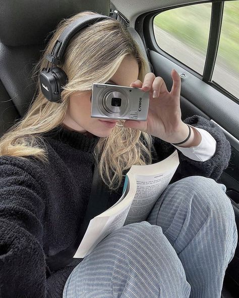 travel aesthetic Soft Aesthetic, Reading A Book, A Car, A Book, The Back, Lightroom, A Woman, Headphones, Reading