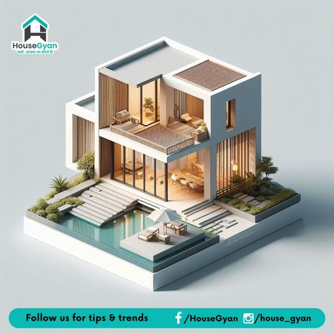 Step into the future with our stunning 3D modern house design. #houseelevation #housedesign #housegyan #हाउसज्ञान #modernhouse #houseexterior #frontelevation #homedesign #homeexteriors #elevation #housedecor #DreamHomeSearch #chaloapkagharbanatehe #frontelevationdesign3d #frontelevationdesignideas #3delevation #3dhome Kdp Ideas, Sims 4 House Design, Simple House Design, Eco House, House Elevation, Sims 4 Houses, Into The Future, Sims House, Tiny House Design