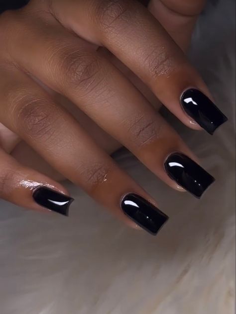 Black Nails On Dark Skin, Plain Nails, Black Acrylic Nails, Long Acrylic Nail Designs, Work Nails, Short Square Acrylic Nails, Acrylic Nails Coffin Pink, Unique Acrylic Nails, Nails Black