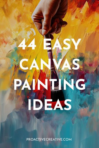 The easiest canvas painting ideas for total beginners - fun, simple subjects anyone can paint! Paint Your Own Canvas Ideas, Art Acrylic Painting Ideas Abstract, Ideas For Painting On Canvas Easy, How To Paint On Canvas, Acrilic Paintings For Beginners, Easy Oil Painting Ideas For Beginners, Oil Painting For Beginners Ideas, Oil Paintings For Beginners, Basic Painting Ideas